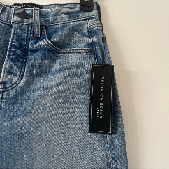 Veronica Beard NWT Ryleigh Slim Straight High Rise Denim Jeans Amethyst Size 24 - Picture 4 of 7